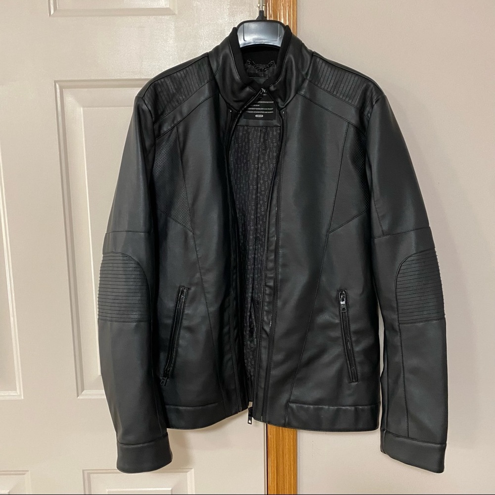 Mens Black Faux Leather Jacket